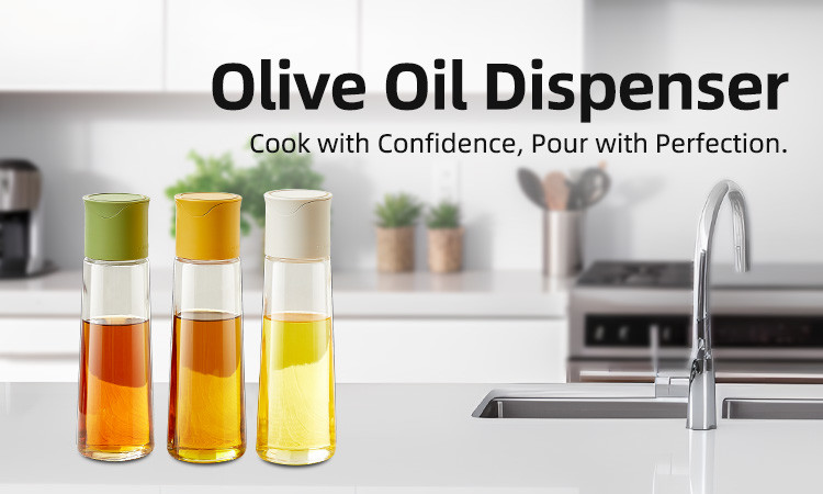500ml Kitchen Glass Oil Dispenser Bottle Cooking Oil Container Multipurpose