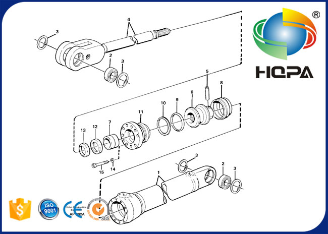 Steering Cylinder Loader Excavator Seal Kit VOE11999906 11999906 High Durability