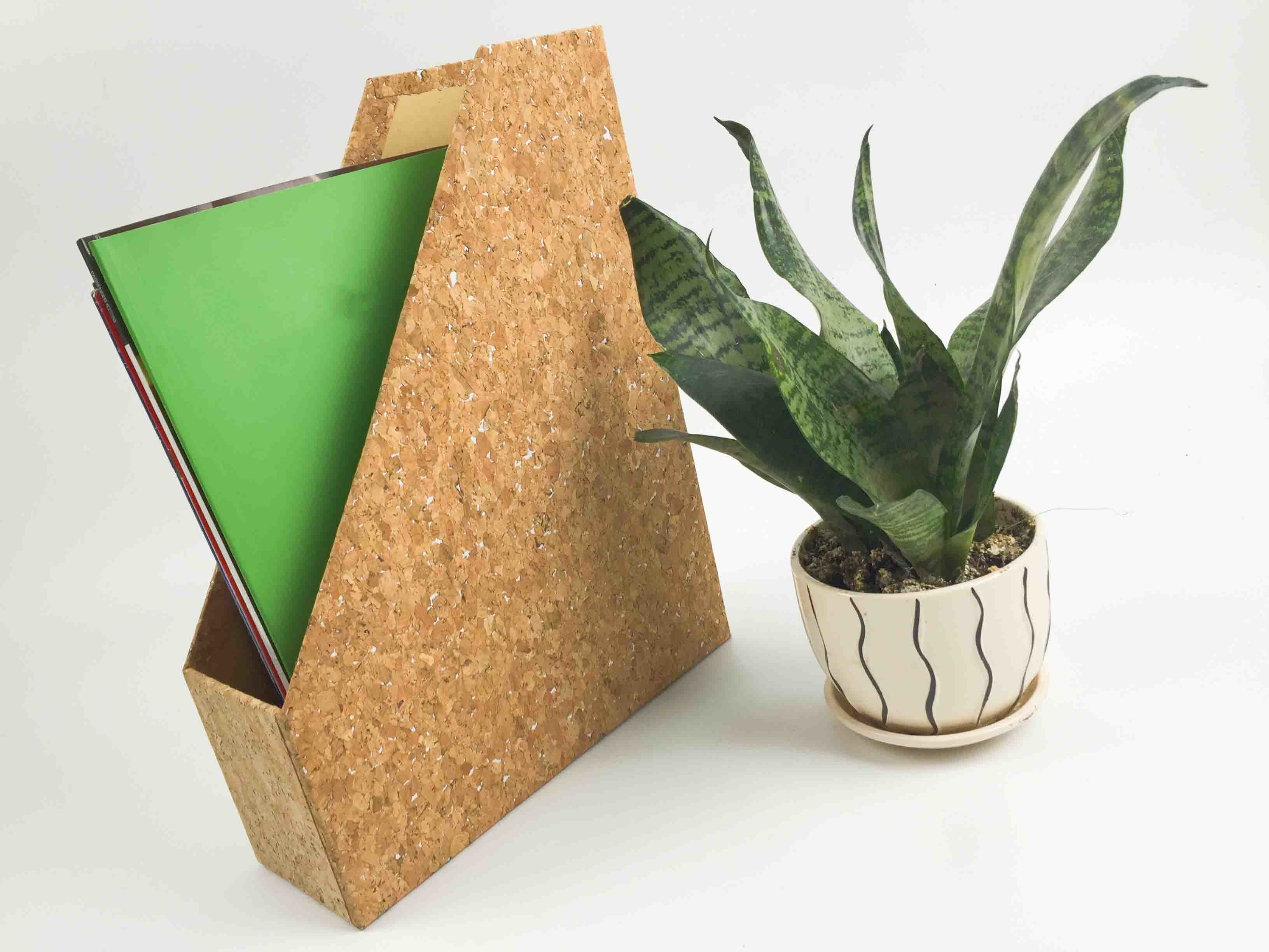 Stationery Cork Magazine Holder Desk Organizer Dampproof 30x15x24cm