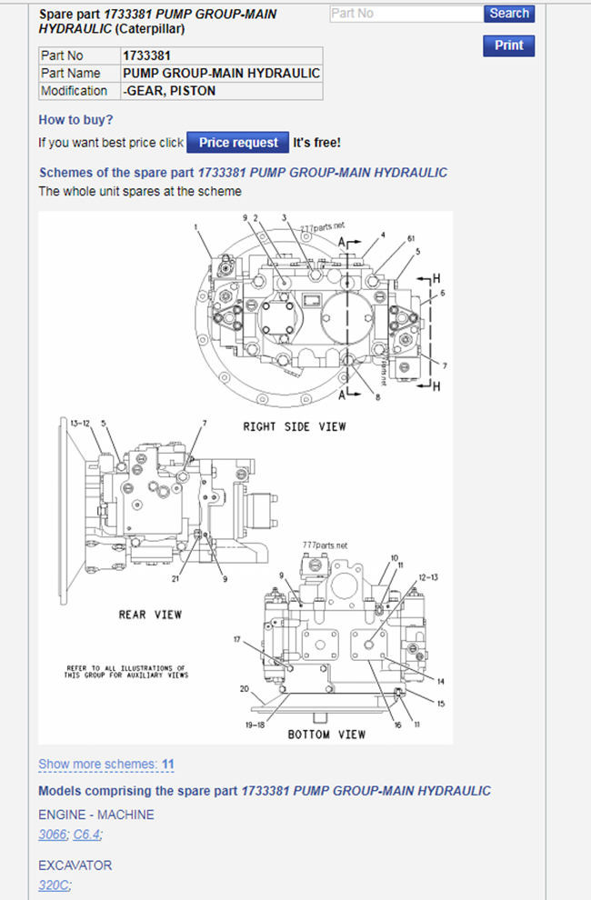 SBS120 Hydraulic Main Pump 173-3381 Hydraulic Pressure Pump For E320C E320D