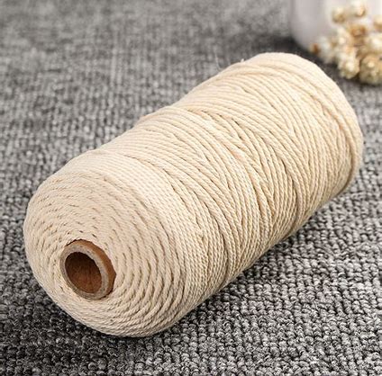 100% Cotton Mutilcolor 2mm Twisted Natural Macrame Rope for Multipurpose Applications