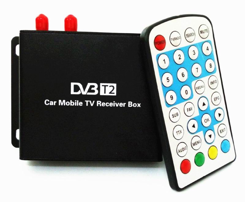 Ouchuangbo Car DVB-T2 TV Receiver Dual Tuner For Car DVD High Speed Mpeg4 Car Digital TV Box Tuner Auto Mobile