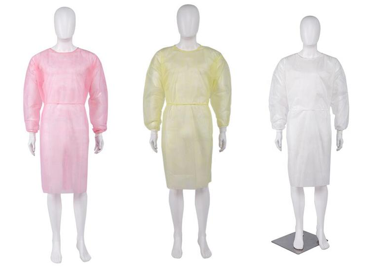 Good quality PE/SMS disposable Laboratory Isolation Gown different colors non woven medical visitor gown