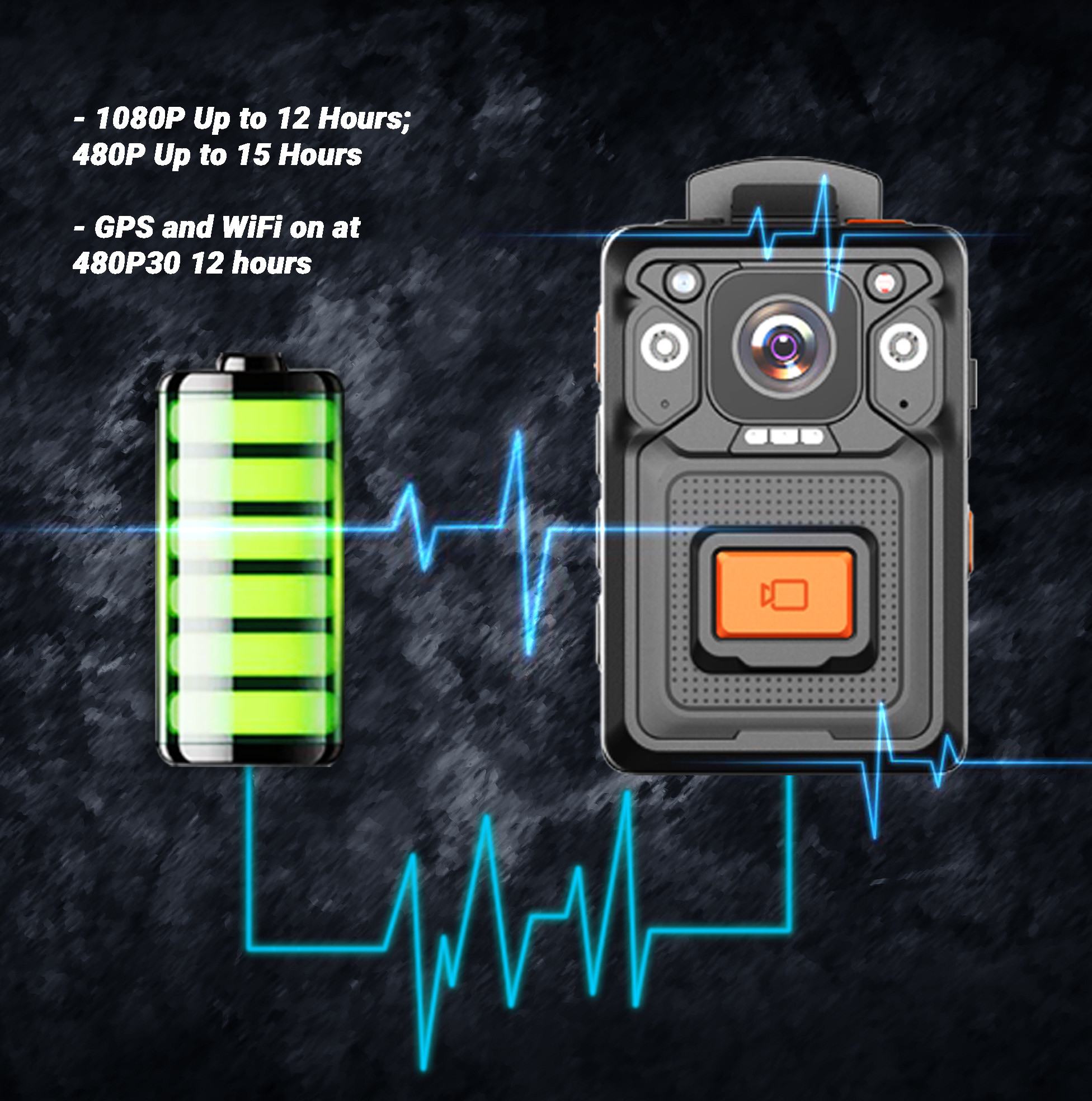 4G Body worn camera live stream video PTT intercom GPS Location ON-VIF