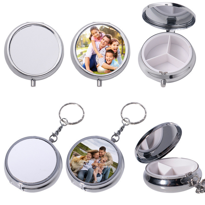Sublimation Blank Metal Round Pill Box Custom Metal Sublimation Blanks