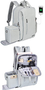 CADeN L5 Grey Large Laptop Camera Backpack