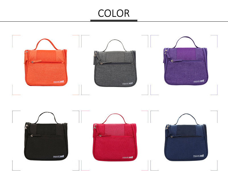 Women Waterproof Oxford Hanging Cosmetic Bag For Travel
