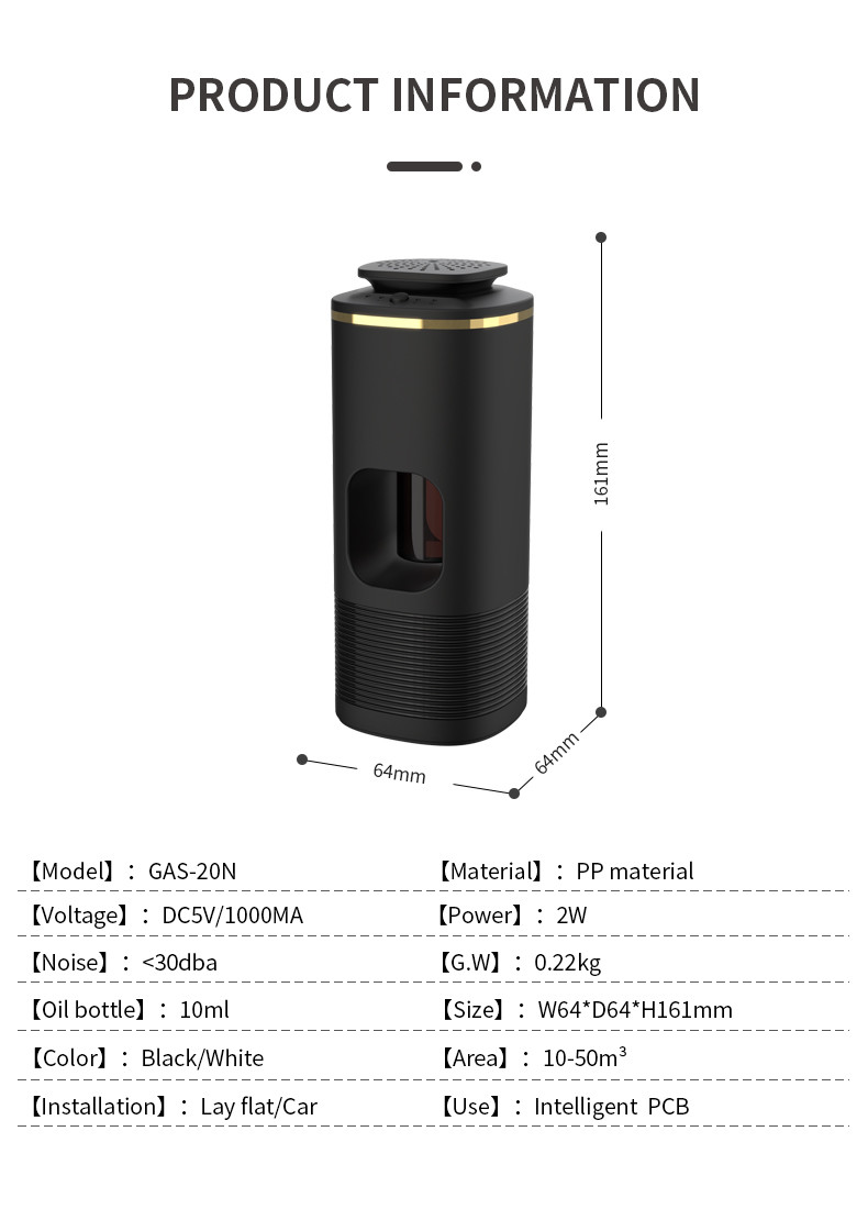 Plastic Aromatic Mist Scent Diffuser Machines White Black 5W