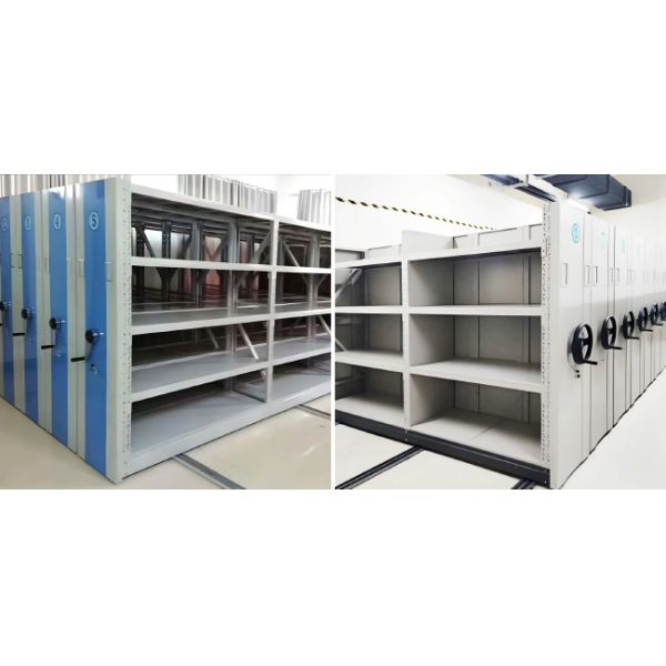 Electric Mobile Shelves Racking Hand Cranked Compact Movable Shelving High-Density Shelves