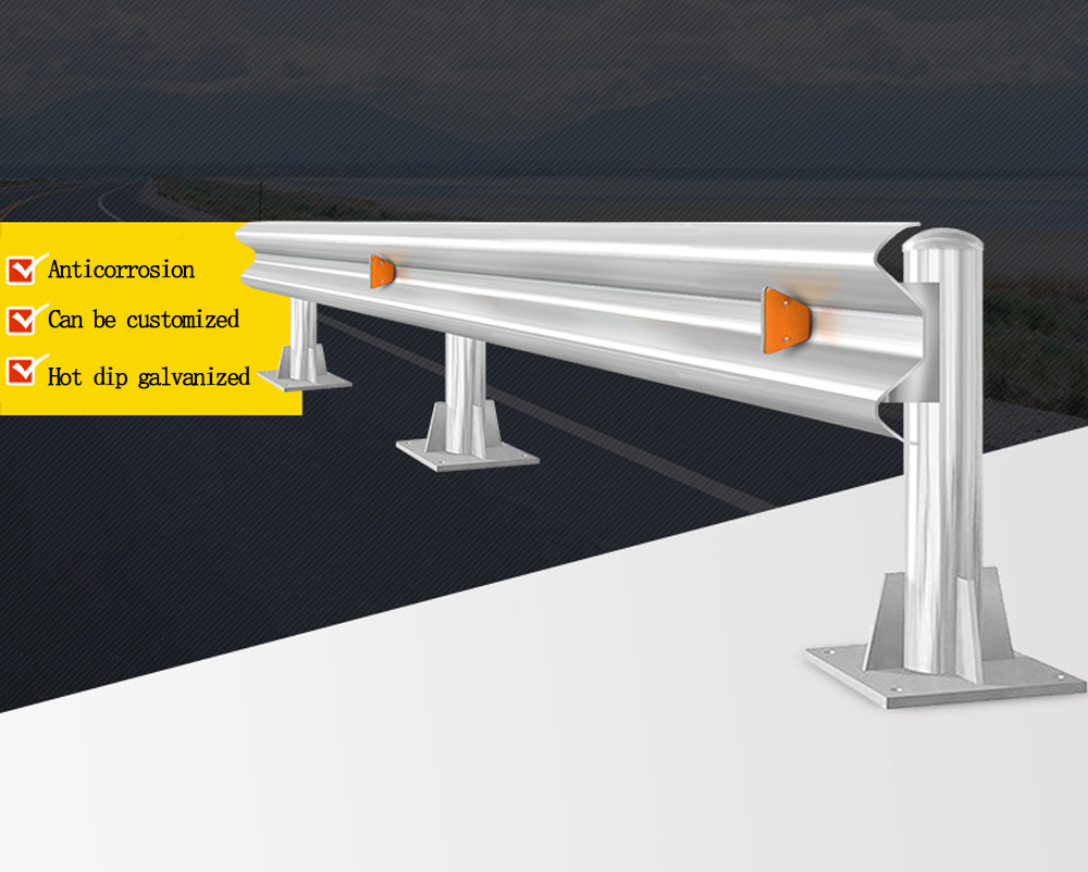 Highway Guardrail V Type Reflector PVC Safety Warning Post For Traffic Control