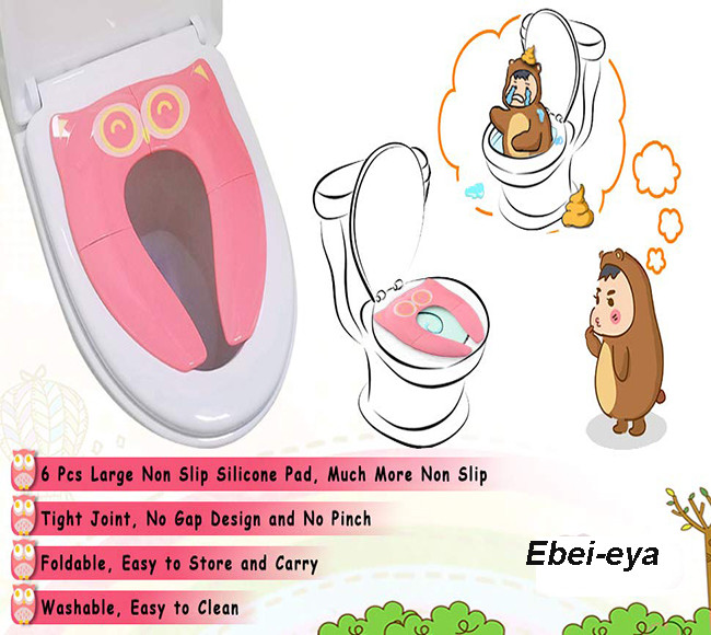 Child Travel Foldable Potty Seat , Portable Baby Toddler Toilet Seat