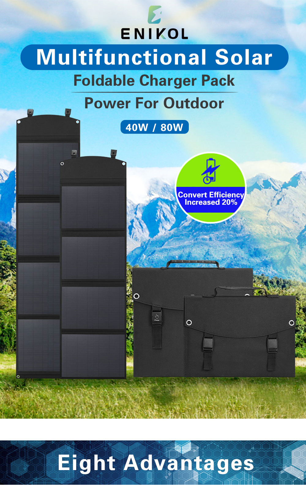 Foldable Portable Photovoltaic Panels 100W Solar Panel Pack For Mobile Phone