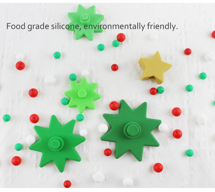 Babe Soft Silicone Stacking Rings Blocks With Christmas Tree Shape