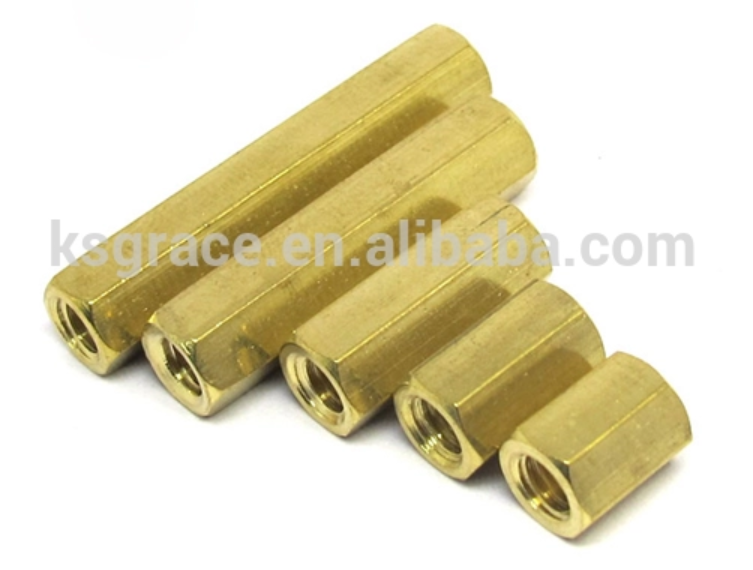 DIN6334 M2 M2.5 M3 M4 M5 M6 Brass Long Coupling Nut Threaded Long Hex Coupling Nuts
