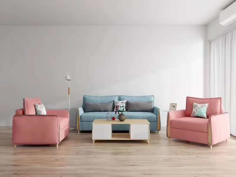 Fabric / Leather Cushion 2 Seater Contemporary Living Room Sofa