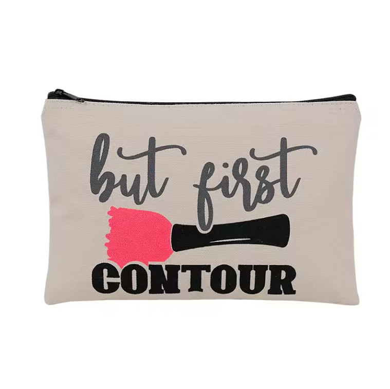 Custom Printing Canvas Makeup Bag Bulk Pouch For Makeup Skincare Essentials
