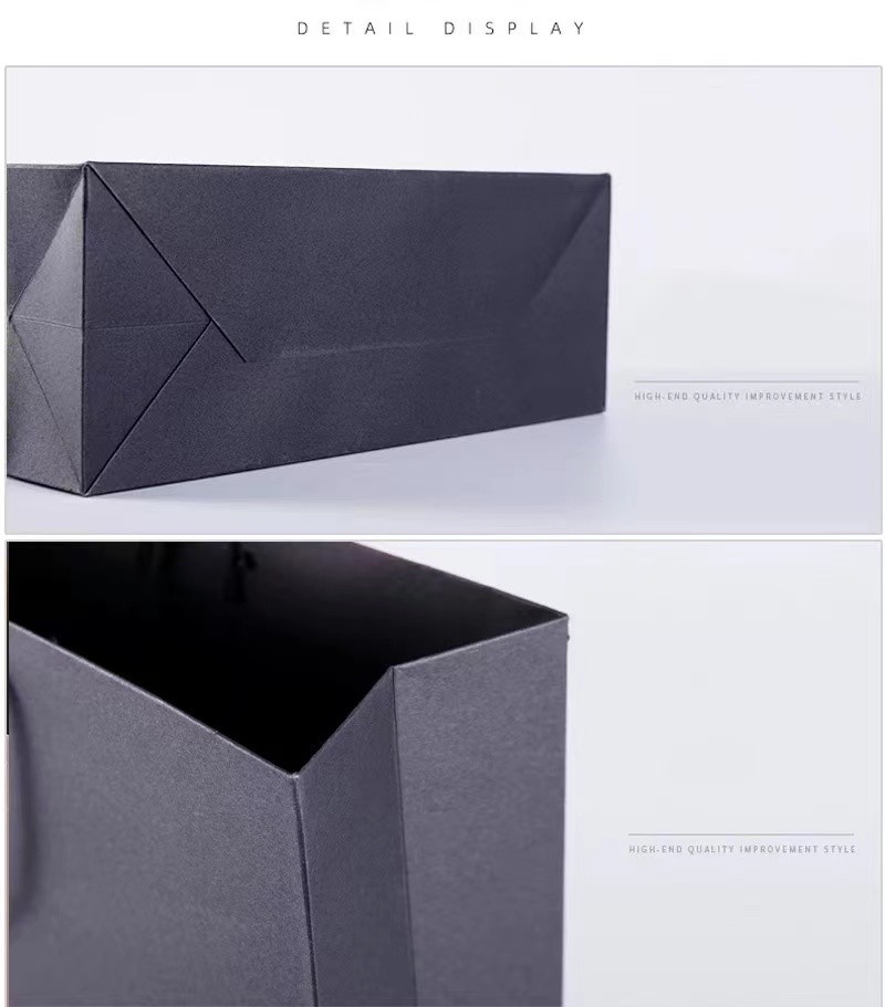 OEM Luxury Black Paper Jewelry Gift Bags 12x16x7cm To 29x22x9cm
