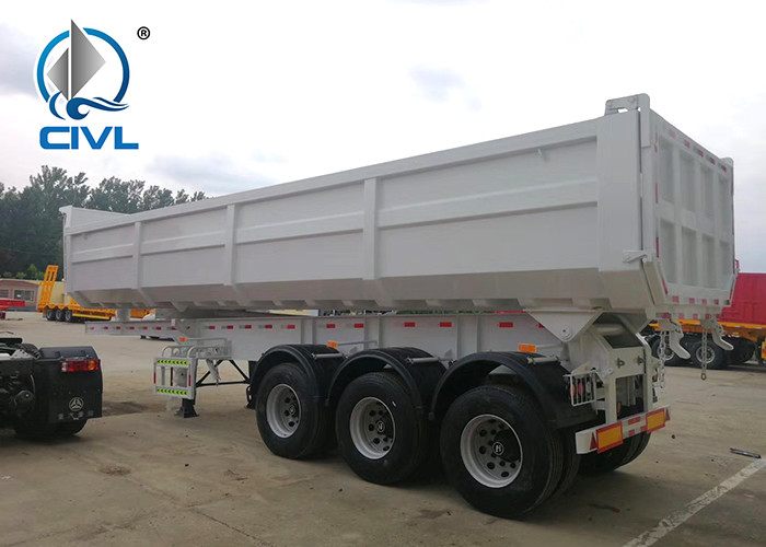 ISO CCC 3 Axles Equipment Tipper Semi Trailer Trucks Dumper Trailer 80T - 100T