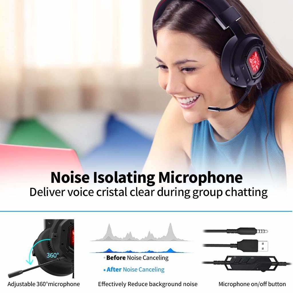 On Cord Control Onikuma K3 117dB 2.2m Wired Gaming Headset