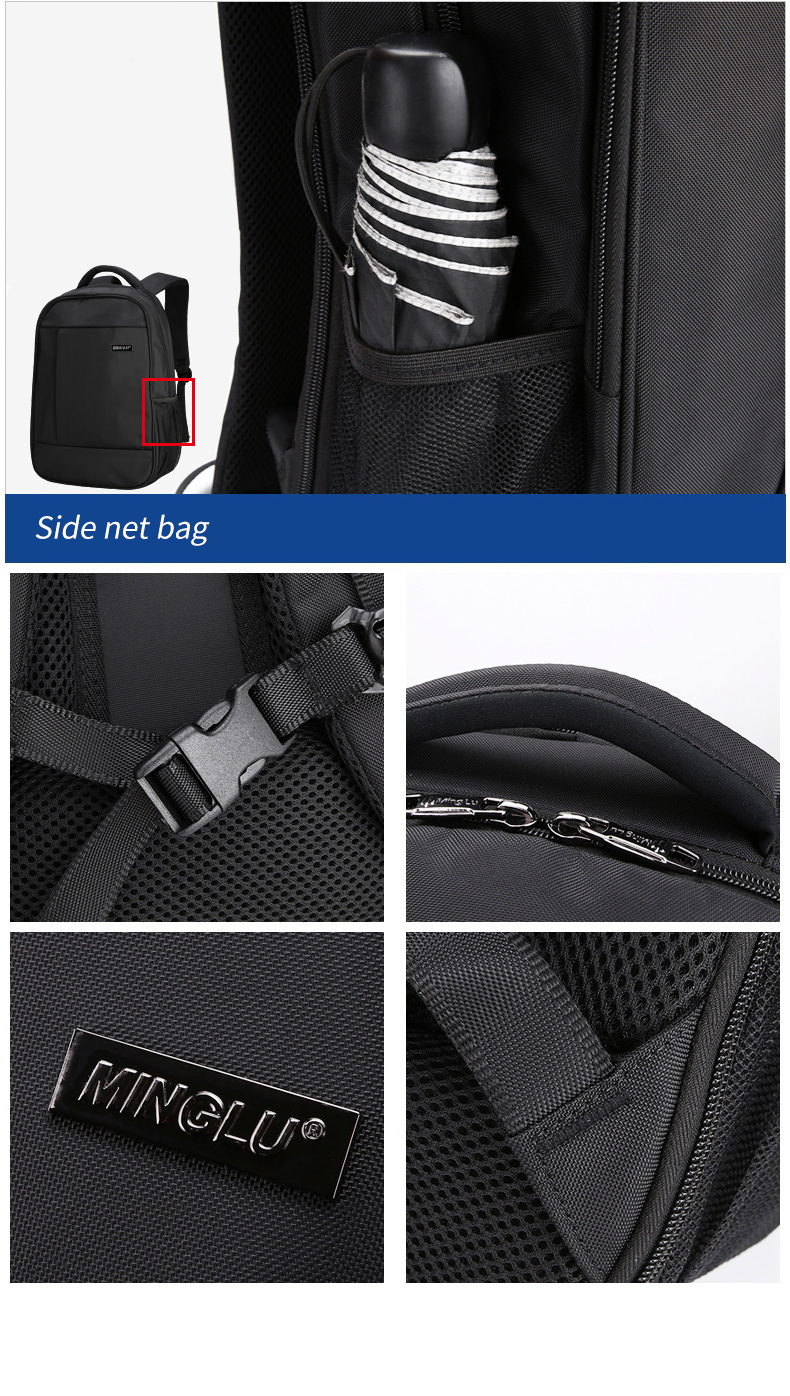 Factory high quality custom logo waterproof and anti theft school bag 15.6 inch Business Laptop Backpack