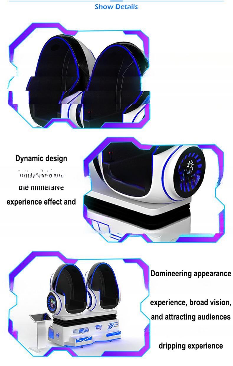 Dreamland double players 9d vr egg chair 360 vr roller coaster virtual reality vr cinema
