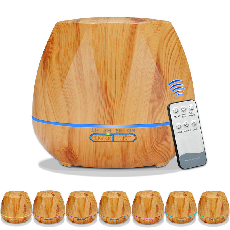 550ml Portable Wood Grain Diffuser With Remote Control