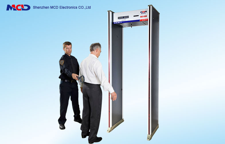 18 Detection Zones Waterproof Door Frame Metal Detector with LCD Display for airport/customs security