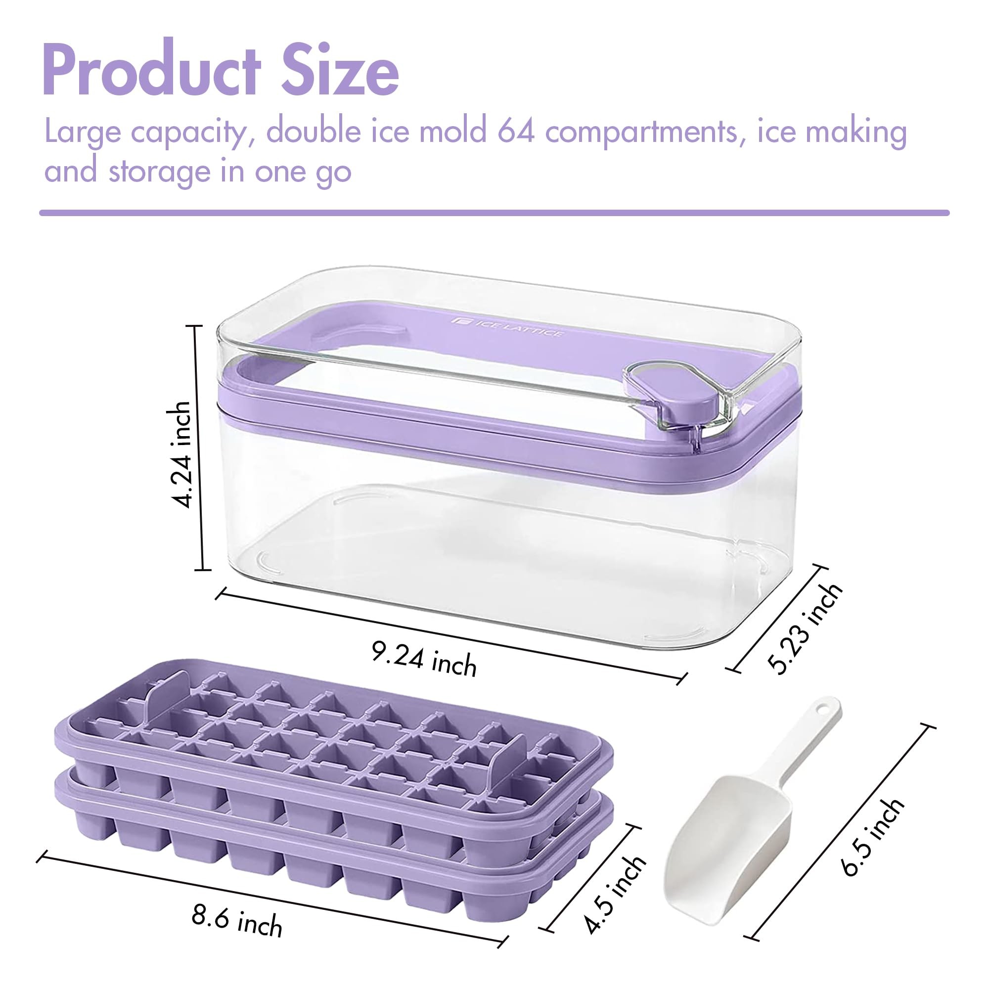 Ice Cube Trays With Lid And Bin Ice Cube Tray Mold For Whiskey Cocktail Juice Coffee