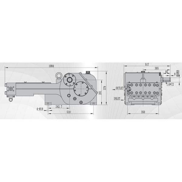 1500bar Ultra High Pressure Water Jet Pumps Horizontal Structure