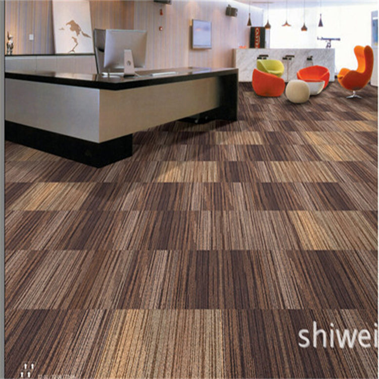 Striped gradient color Nylon 66 carpet tile for Hotel/office