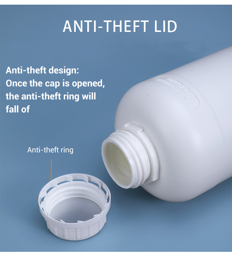 200ml Customized Round White HDPE Plastic Bottles for Pesticides and Detergent Liquid