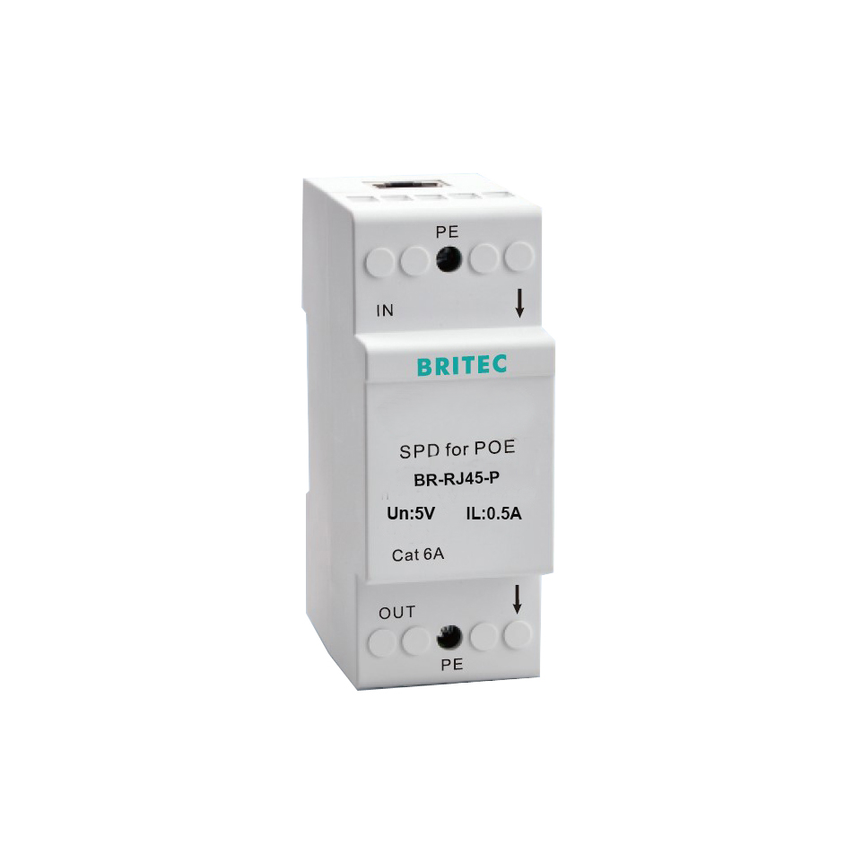 BR-RJ45-P 5KA Nominal Current Signal Surge Arrestor poe surge arrester Network Surge Protector
