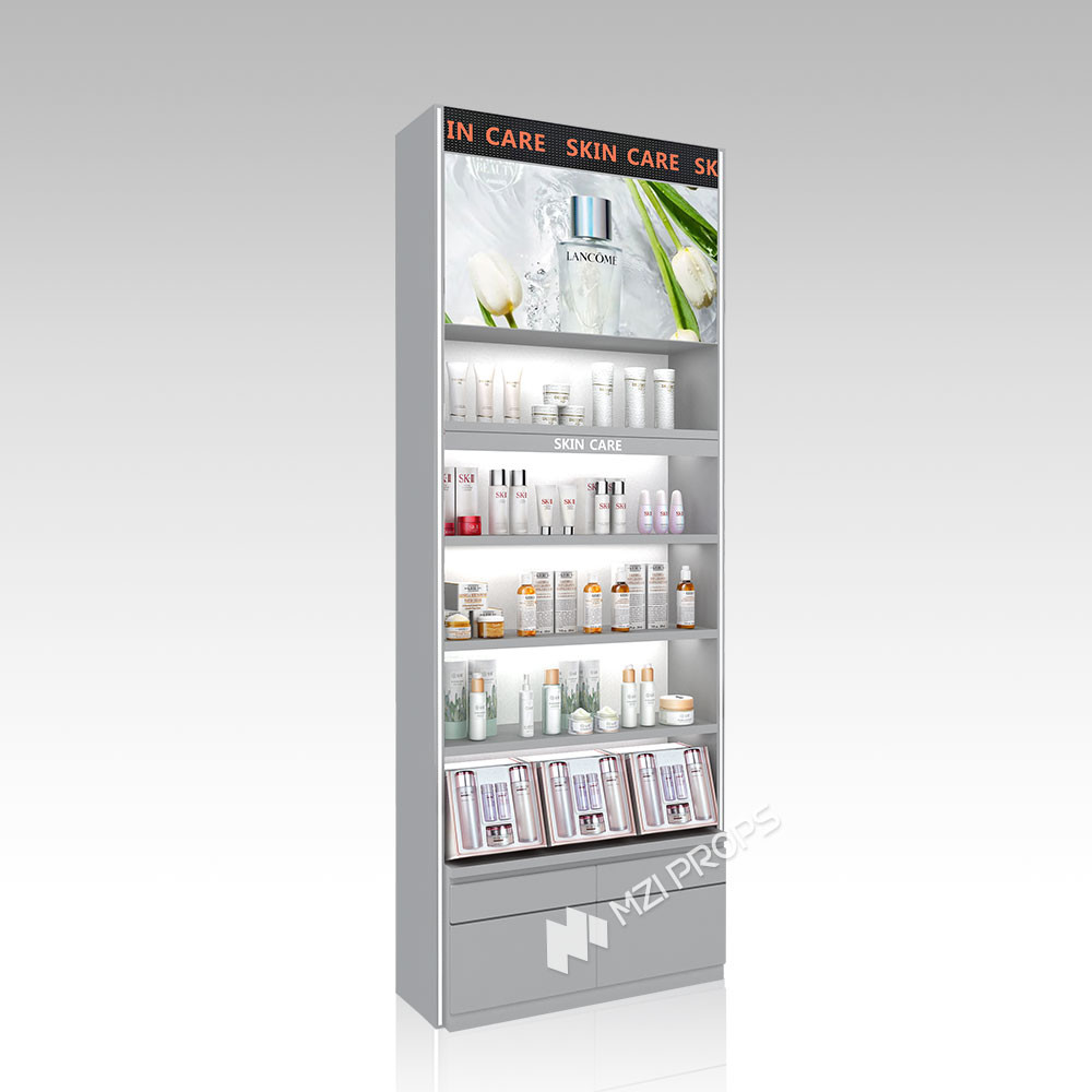 YHeS-P8 Adjustable Shelves Skincare Display Rack for Department Store Counters