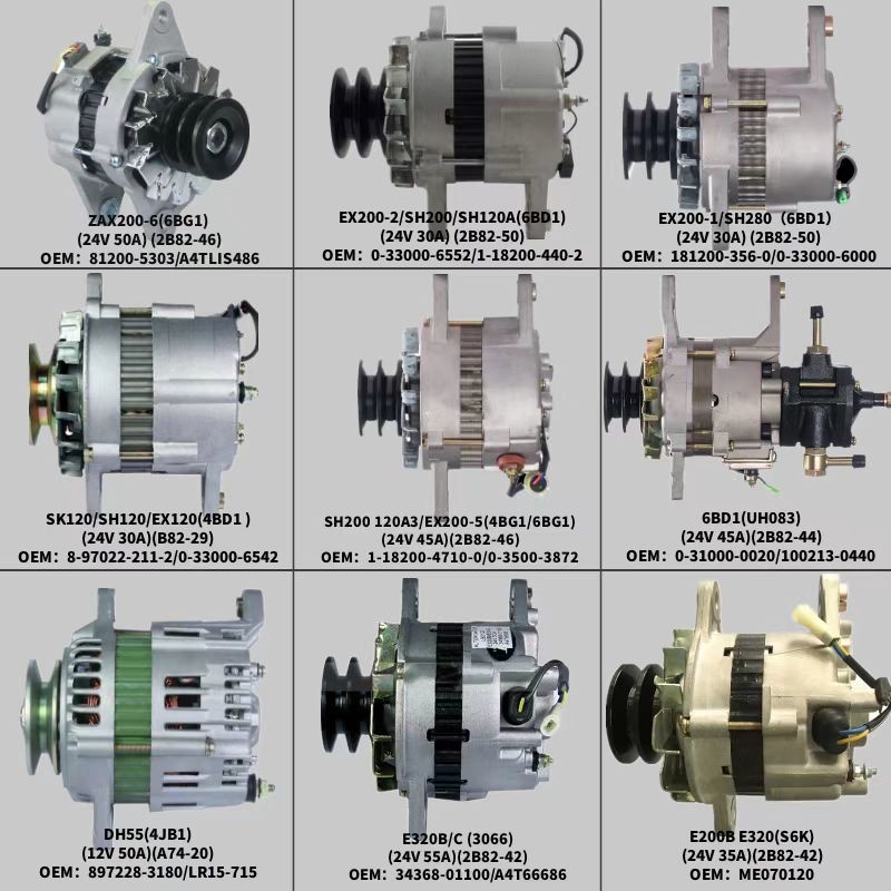 8-97022-211-2 0-33000-6542 Engine Alternator 4BD1 SK120 SH120 EX120 24V 30A