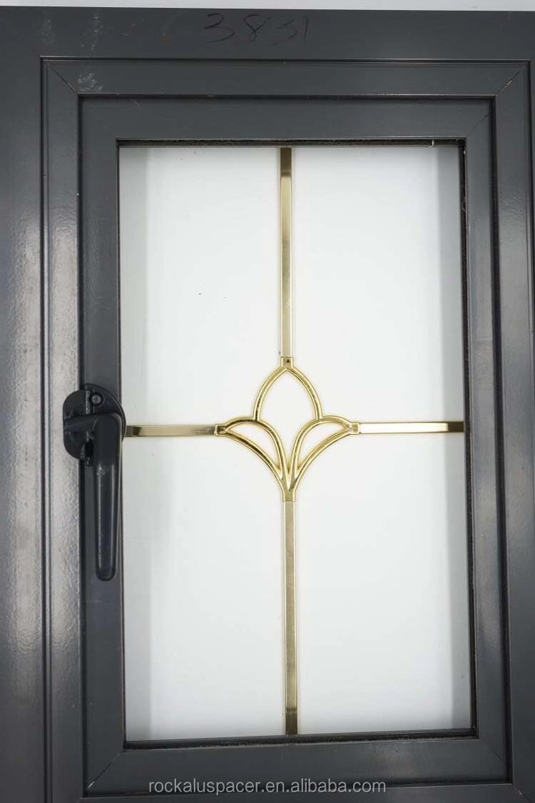 Aluminum Georgian Style Double Glazing Bar For Frameless Acoustic Ig Unit Tops