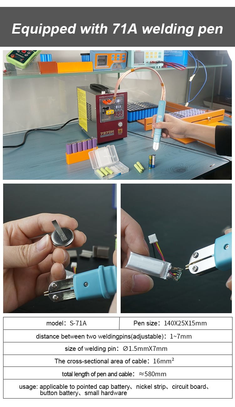 Desktop Spot Welding Machine For 18650 Battery Pneumatic Head Moving Driver