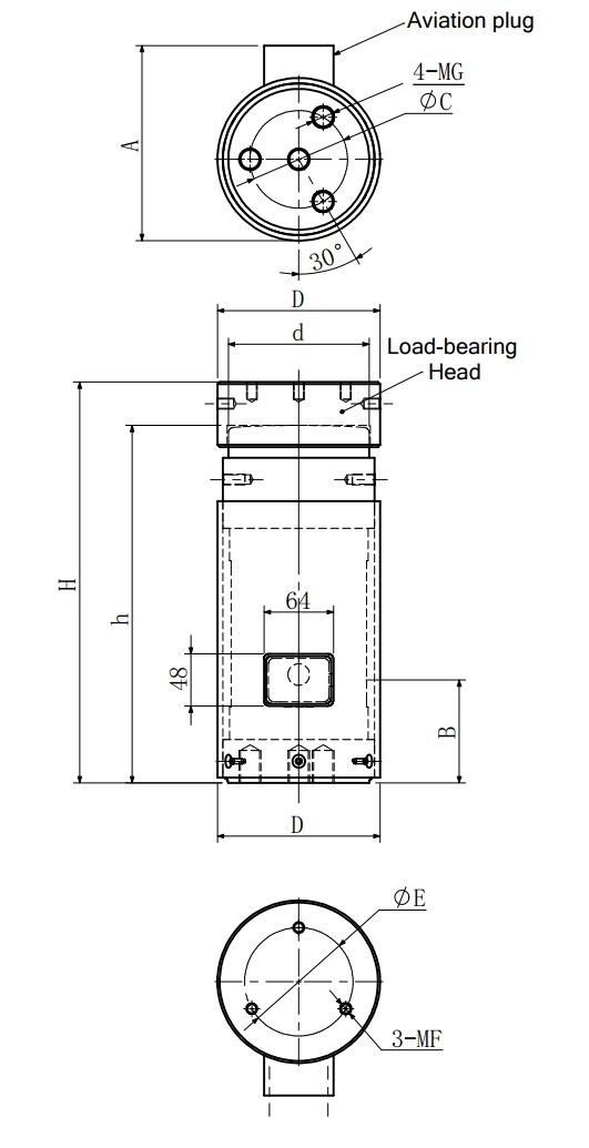 50~500000kN Stainless Alloy Steel Column Type Load Cell IP67 Tensile Compressive Force Sensor