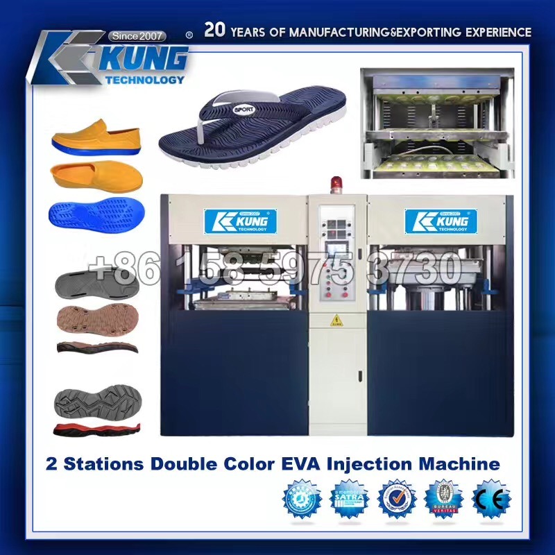 Two Station Double Color EVA Foaming Machine Shoe Machine