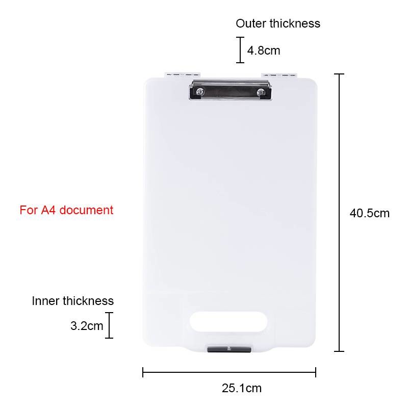 Break Resistant Portable A4 File Box Transparent Plastic Box OEM 20.1*40.5cm