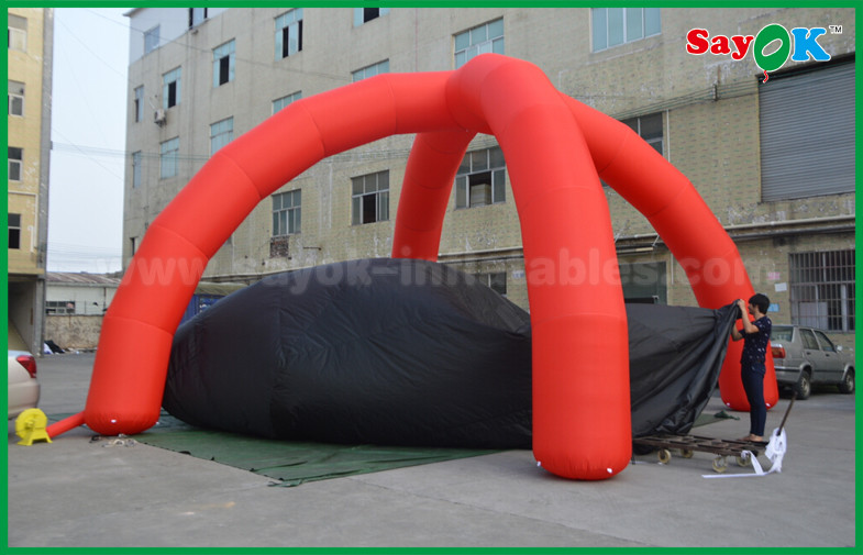 Inflatable Tent Dome Red / Black Spider Inflatable Dome Tent 4 Legs With Oxford Cloth Fire Retardant