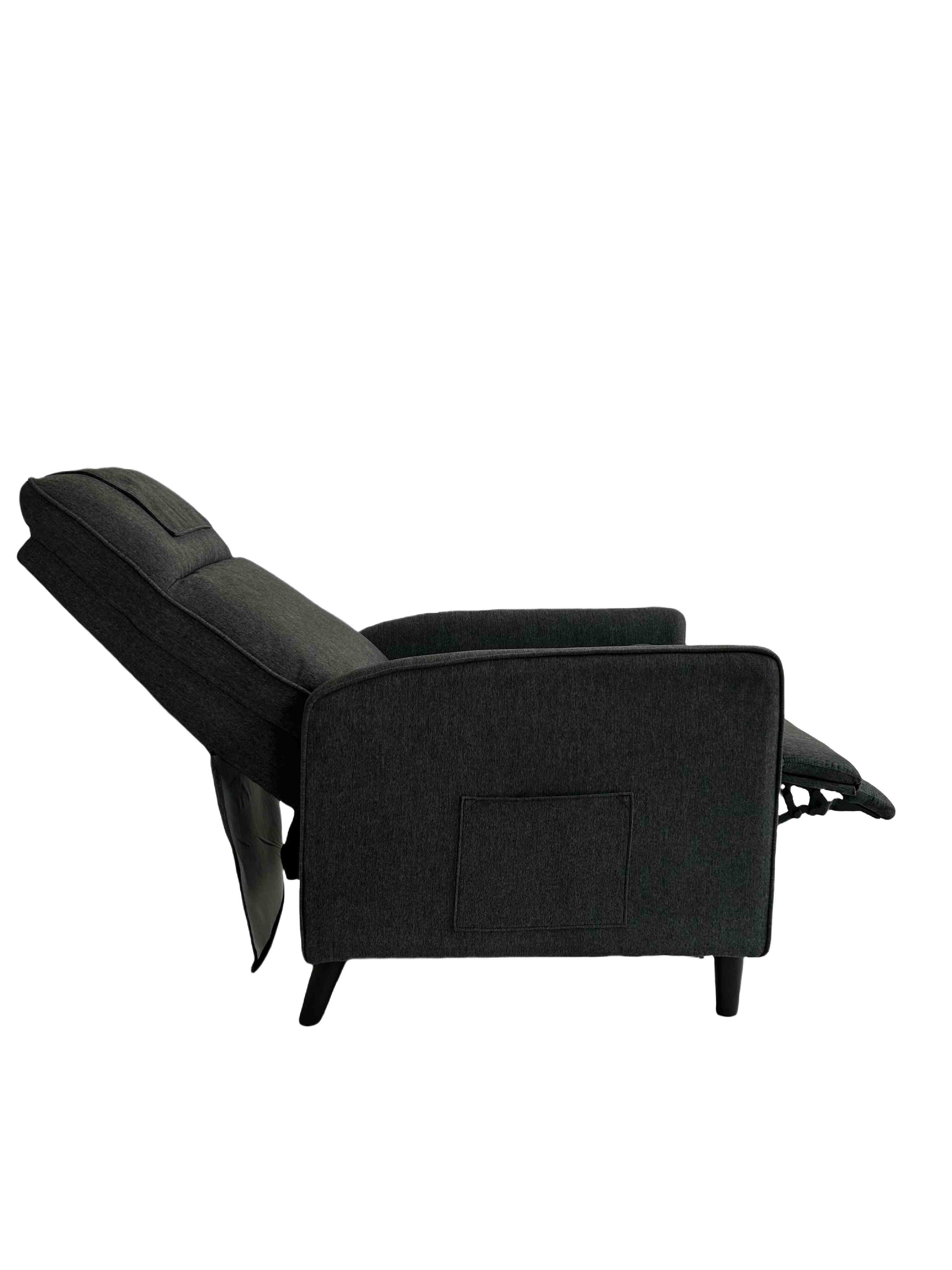 Accent Chair with Ottoman Set Velvet Reclining Reading Armchair with Adjustable Backrest for Living Room
