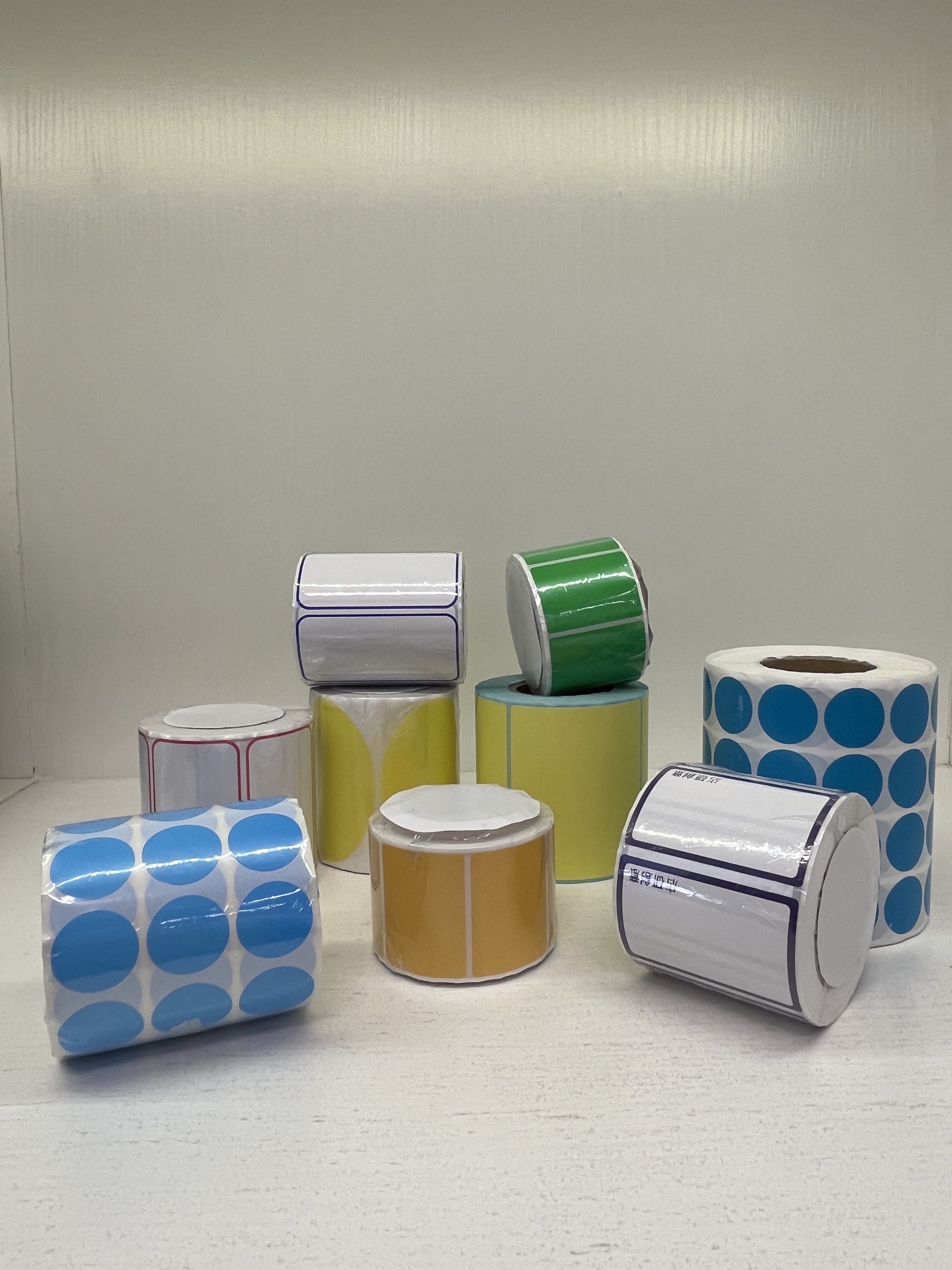 Industrial Colorful Thermal Label Sticker Blue Pink Colored Adhesive Labels Roll