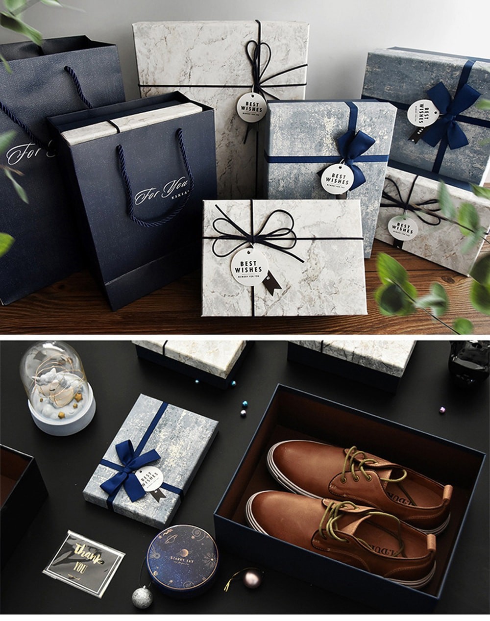 ISO9001 6 Pieces Marble Grain Rigid Paper Gift Box For Cell Phone