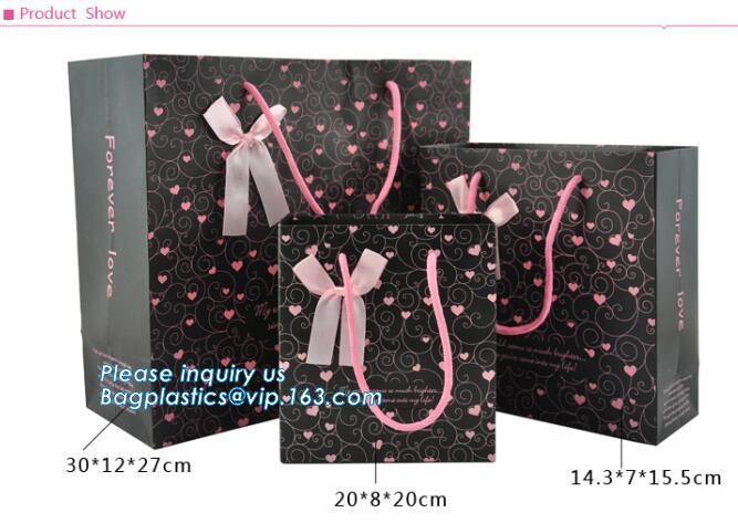 OEM Logo Printed Paper Packaging Bag Custom Good Quality Flower Carrier Bag,Art Paper Flower Carrier Bag Shopping Bags W