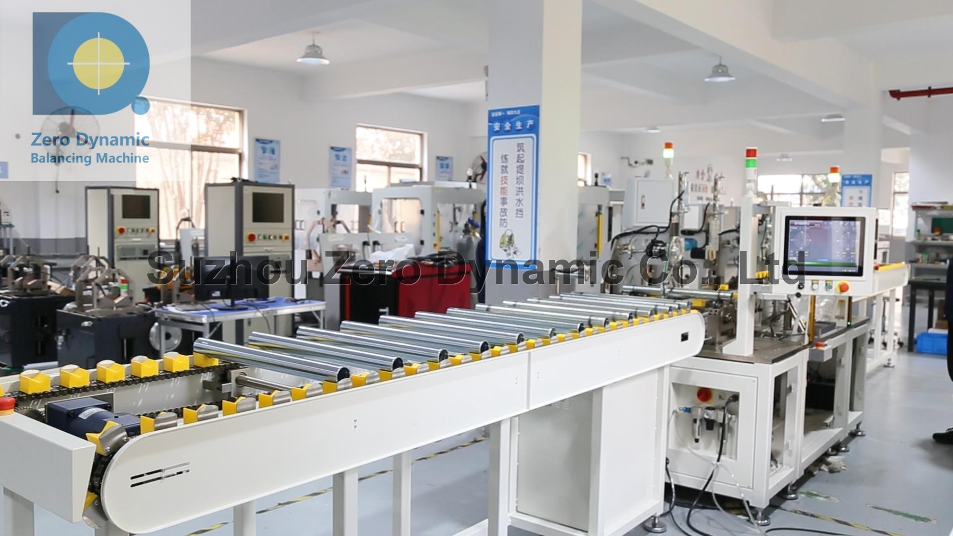 Treadmill Roller Balancing Machine with Conveying Line, Welding Balance Correction