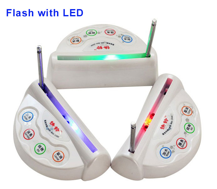 High quality wireless waiter call button with 4 keys and flash menu holder
