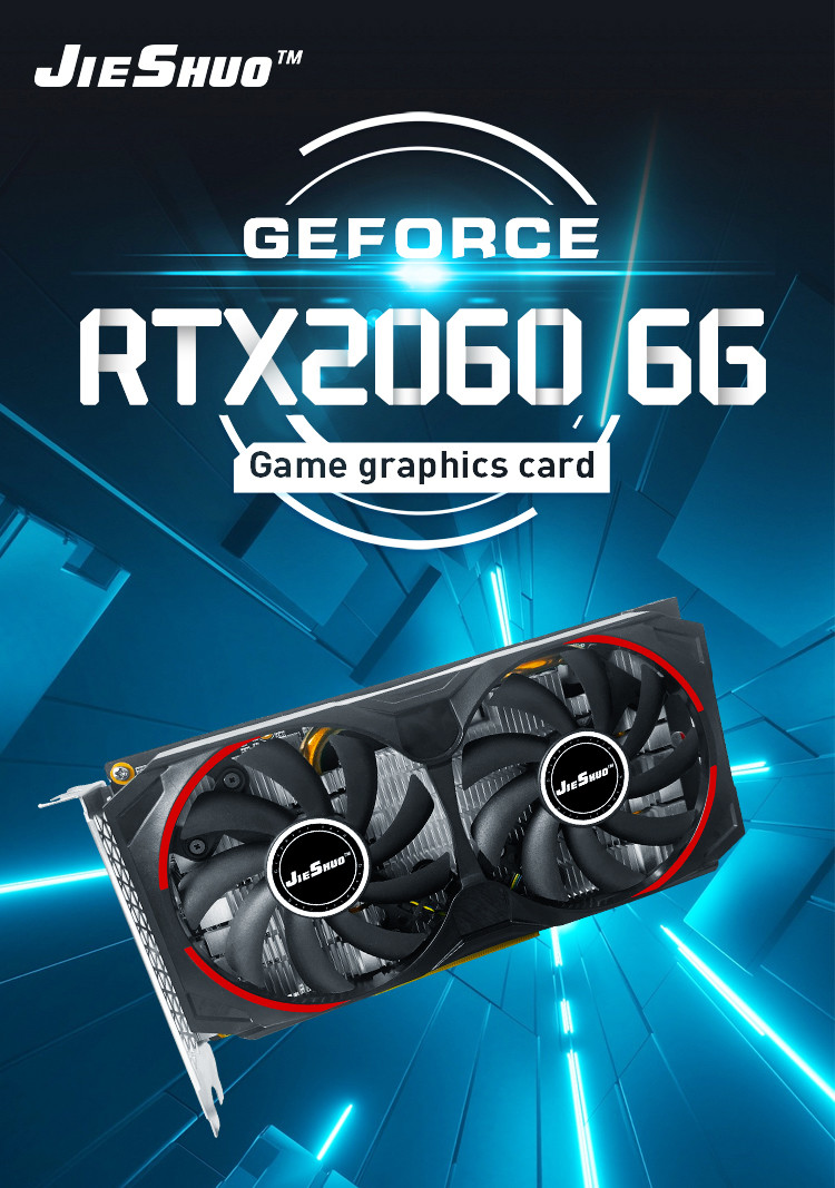 JIESHUO new graphics card RTX 2060 6GB 256BIT computer game graphics card ETH mining can reach 25-29MH