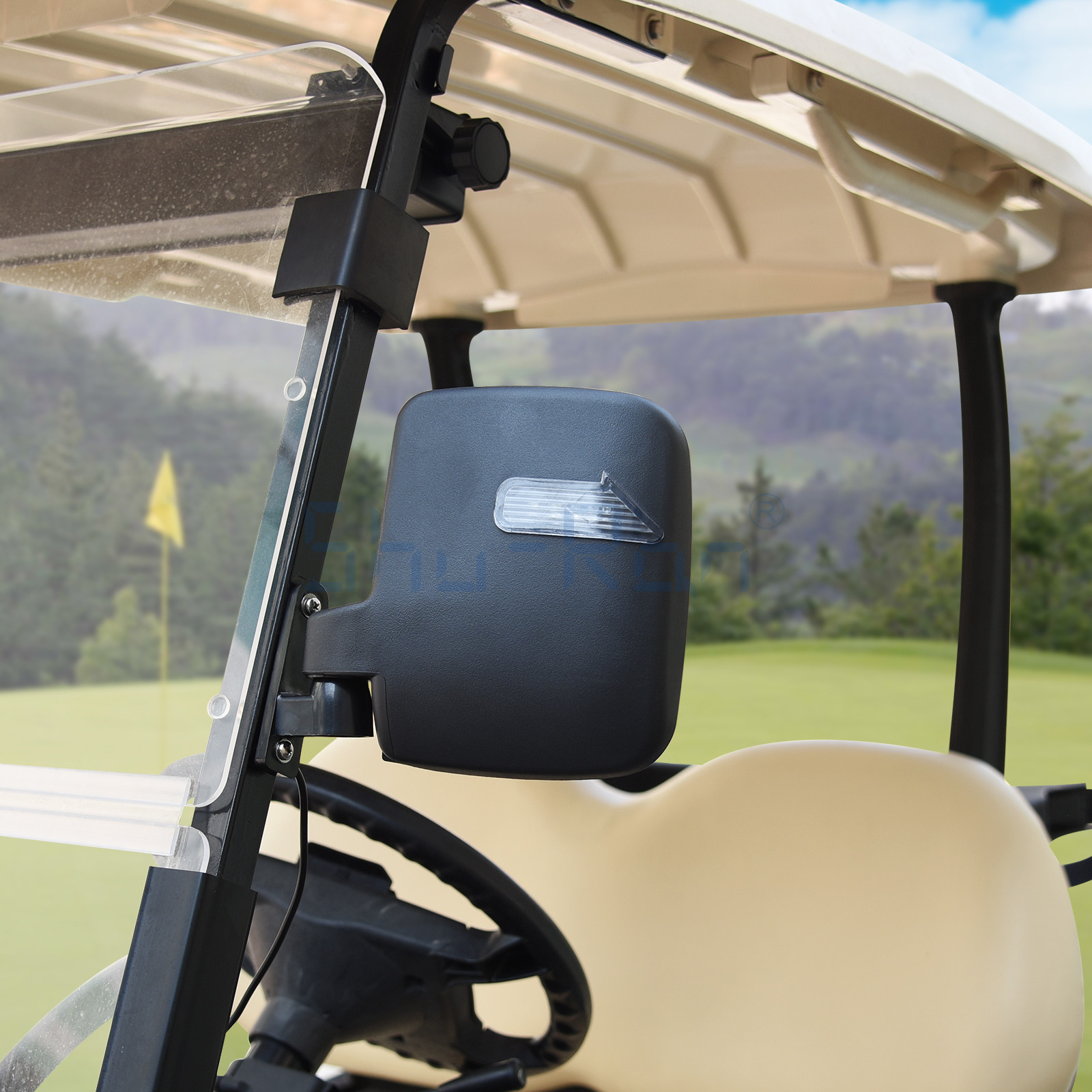 Universal Golf Cart LED Side Mirrors / Rear View Mirror For Club Car ,Ezgo,Yamaha