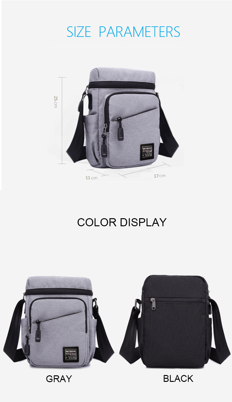 Waterproof Oxford Cloth Single Shoulder Mens Messenger Bag 17*11*25cm