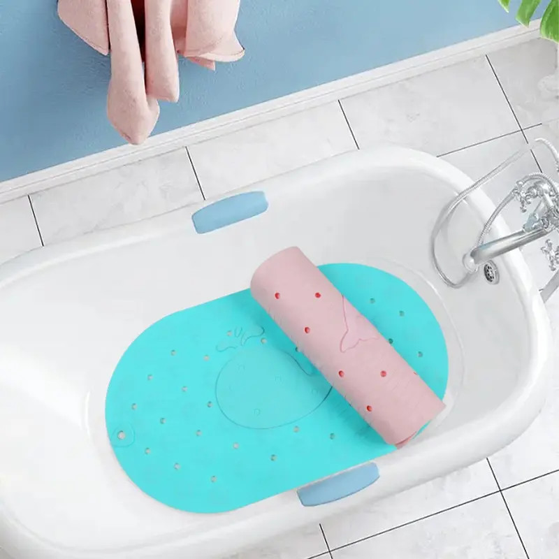 LFGB Bathroom Silicone Shower Mat Thickened Waterproof Sturdy
